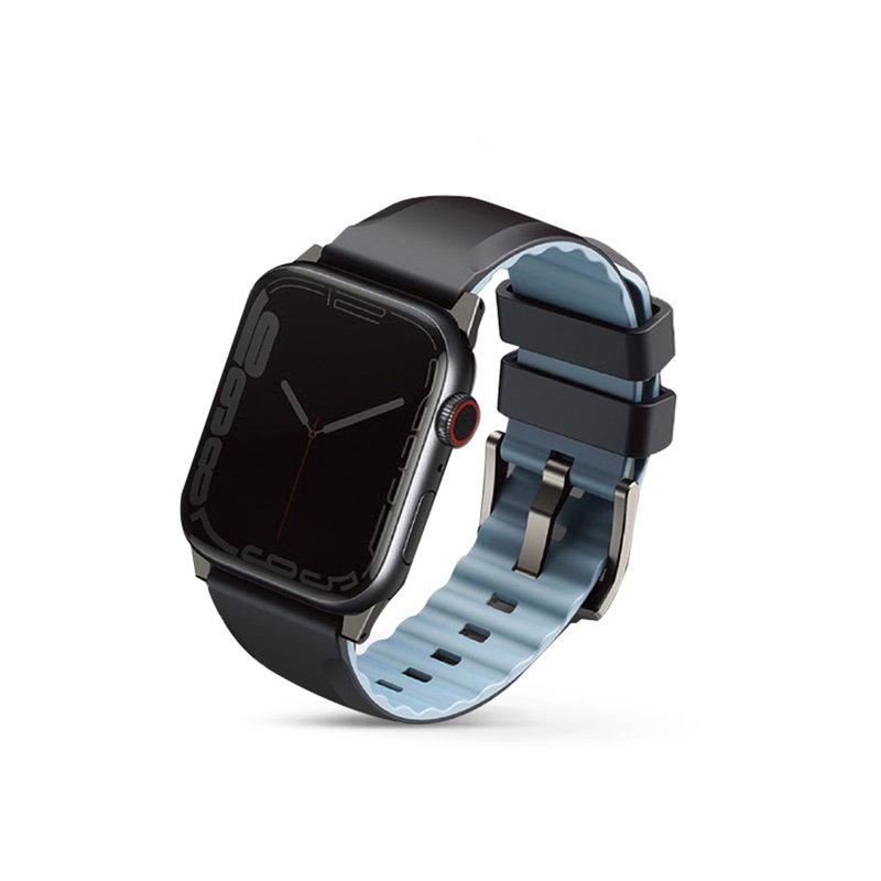 Apple Watch Linus 防水矽膠雙色錶帶-黑 - 錶帶 - 矽膠 黑色