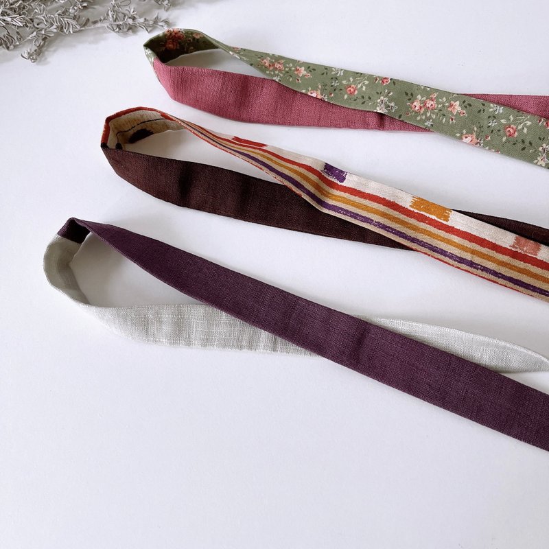 Shimamoriya/Slim headband/Kyoto/Three-piece set/Free shipping - เครื่องประดับผม - ผ้าฝ้าย/ผ้าลินิน หลากหลายสี