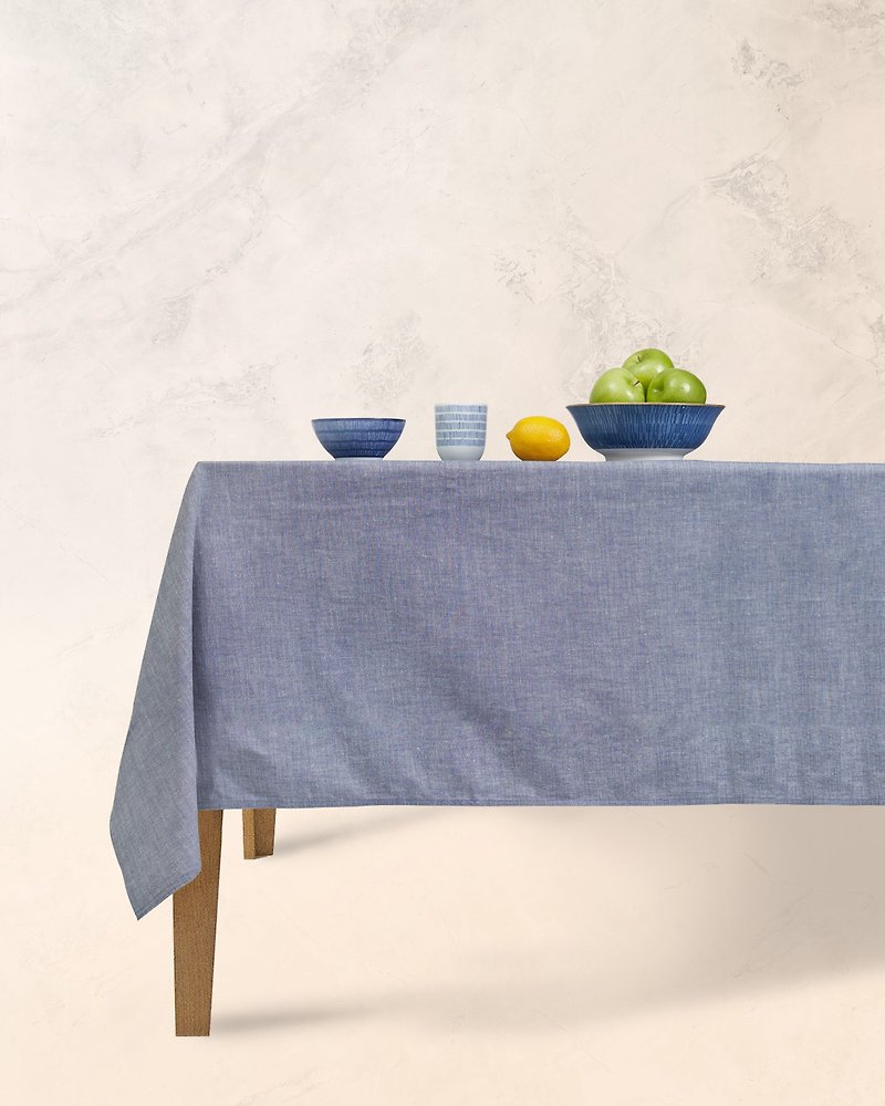 Han&Co. Table Cloth – Relax Blue | Relax Blue HCTBC13 桌布 - 餐桌/書桌 - 棉．麻 藍色