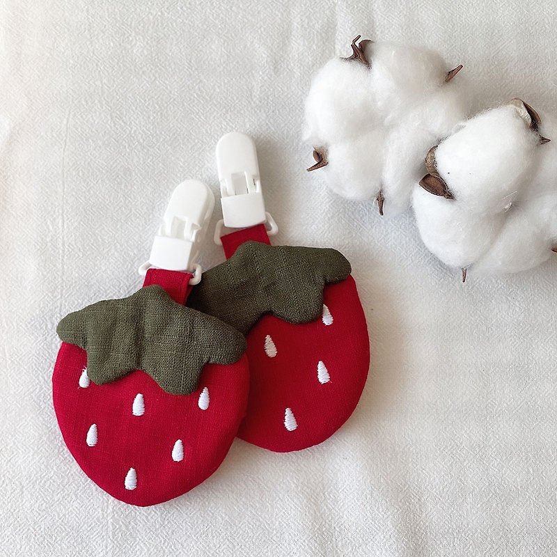 草莓 平安符袋 護身符袋 香火袋 彌月禮物 客製化 刺繡 - 平安符袋 - 棉．麻 紅色