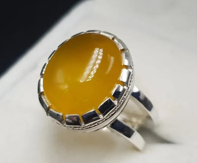 Zard Aqeeq Ring Agate Ring for Men And Women Yemeni Aqeeq Ring For Men 925 Ring Shop gemsjewelrings General Rings Pinkoi