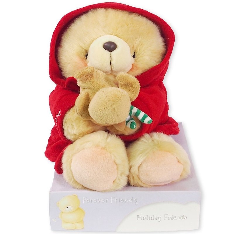 8吋 / Cardinal velvet fluffy bear [Hallmark-ForeverFriends Christmas Series] - ตุ๊กตา - วัสดุอื่นๆ สีแดง