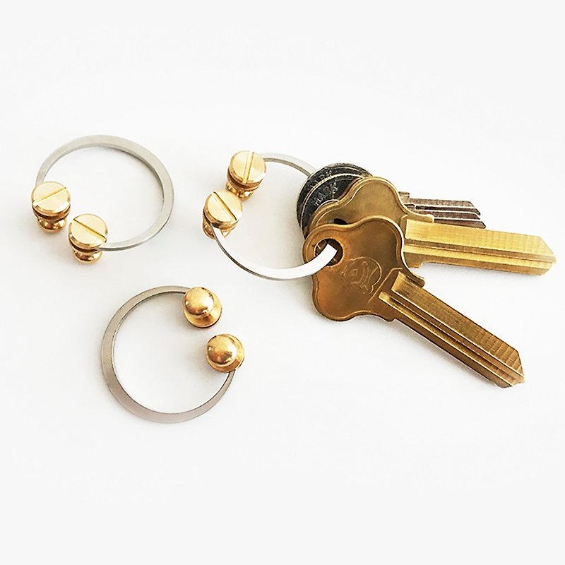 復古 美式 黃銅鑰匙扣 不鏽鋼鑰匙環創意禮物 - 收納箱/收納用品 - 銅/黃銅 