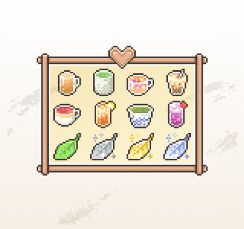 KoyLiang的Twitch素材庫 Twitch小奇點及訂閱者徽章/忠誠徽章套圖/畫素風/茶葉飲料