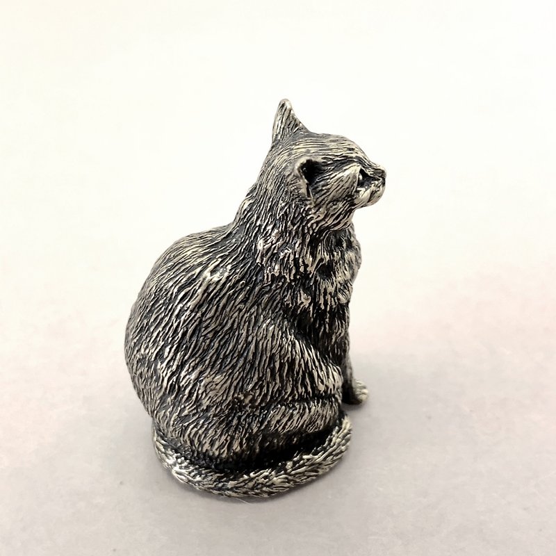 【Customized】Pet cats realistic ornaments VIP order - Items for Display - Precious Metals Silver