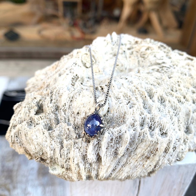 Oˋre Jewelry_Designer_Sapphire_Sapphire_Necklace_925 Sterling Silver - Necklaces - Gemstone 