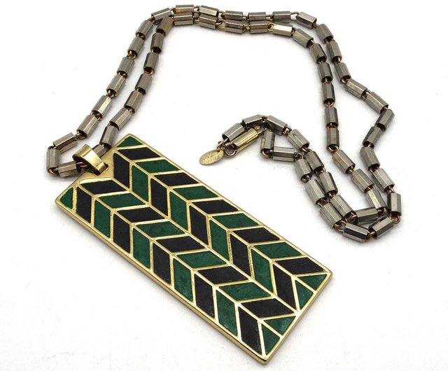 LANVIN 70s vintage geometric pattern necklace - Shop panic-art 