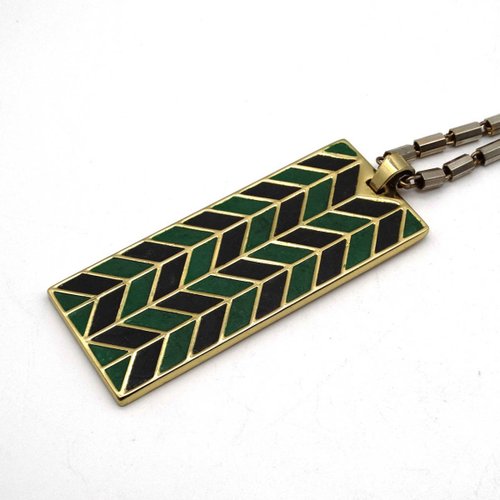 LANVIN 70s vintage geometric pattern necklace