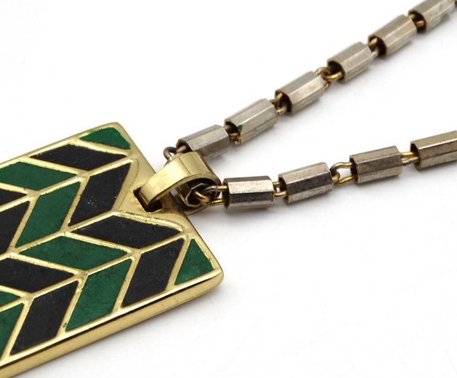 LANVIN 70s vintage geometric pattern necklace - Shop panic-art 