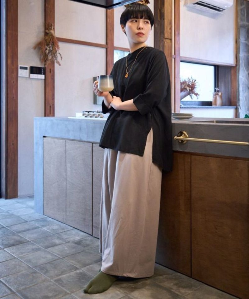 [Popular pre-order] Japanese style wrap wide pants (4 colors) 7CA-3202 - Unisex Pants - Other Materials 