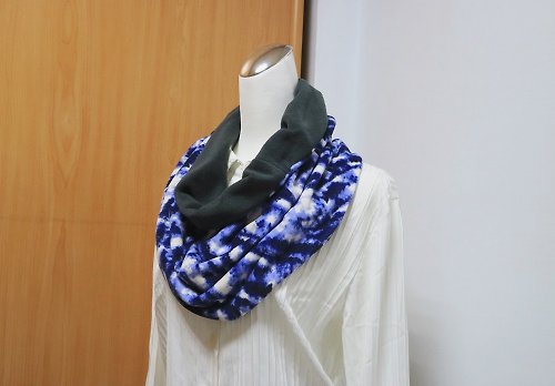 S.K.der手作 醞染~多造型保暖圍脖 短圍巾 頸套 兩面皆可使用