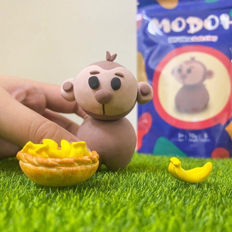 DIY 手作包 Mini小動物【小猴子】墨朵單品 超輕黏土組 - 其他 - 黏土 咖啡色