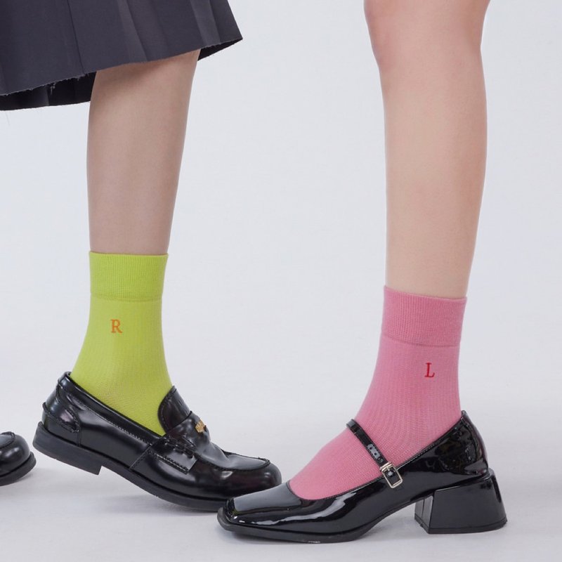 HM savior women's mid-tube socks with no distinction between left and right, a total of 2 colors - ถุงเท้า - ผ้าฝ้าย/ผ้าลินิน สึชมพู