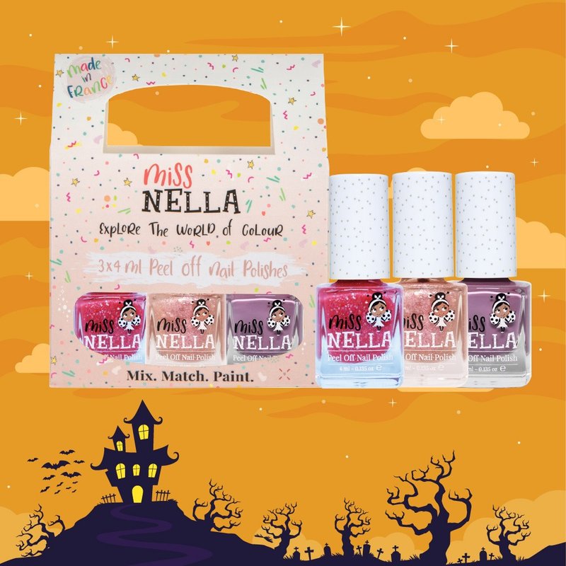 Halloween Limited //【Miss NELLA】Children's Safe Nail Polish-Pink Petite 3 Set - ยาทาเล็บ - วัสดุอื่นๆ หลากหลายสี