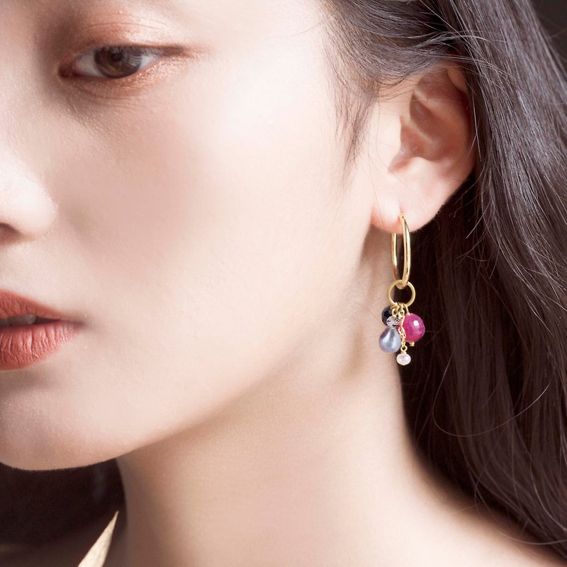 July birth stone single earrings Juillet Hoop - Earrings & Clip-ons - Semi-Precious Stones Gold