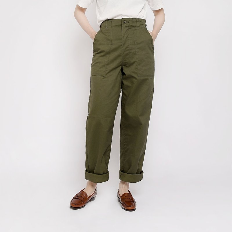 美軍公發OG-107軍褲 / Vintage 古著 - 闊腳褲/長褲 - 其他材質 綠色