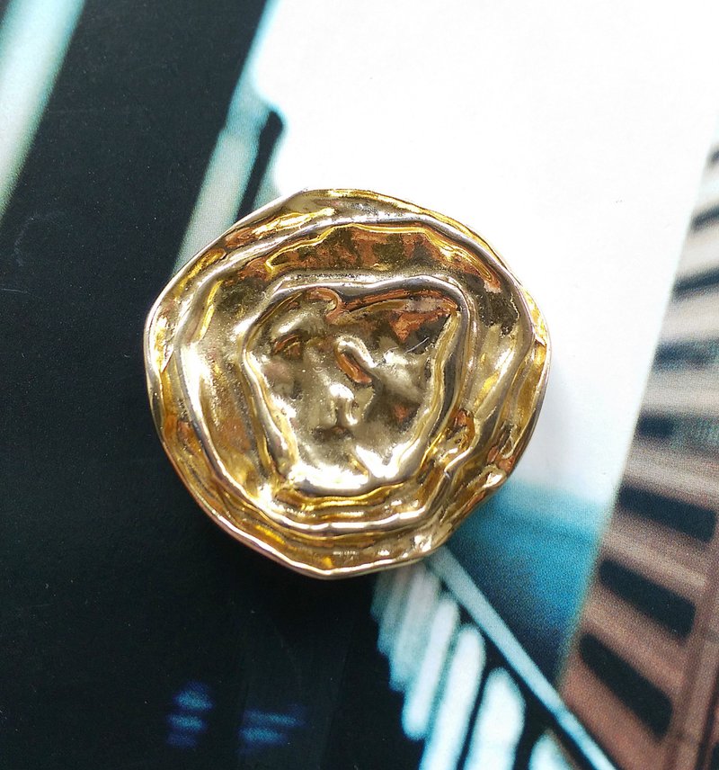 【西洋古董飾品】金色調  漣漪效應 圍巾夾 絲巾扣 絲巾夾 - 其他 - 其他金屬 金色