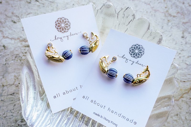 Whale Jade Earrings - Earrings & Clip-ons - Thread Blue