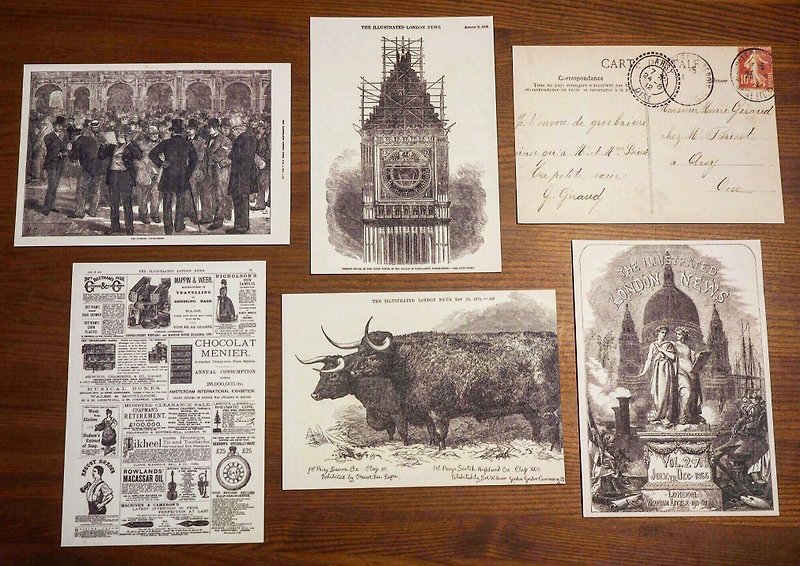 Century British painting London retaliation carved postcard B kit - การ์ด/โปสการ์ด - กระดาษ หลากหลายสี