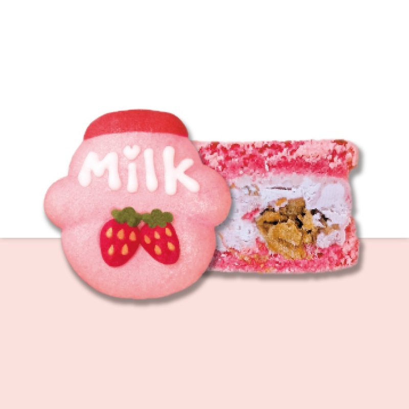草莓優格 馬卡龍 - 蛋糕/甜點 - 新鮮食材 粉紅色
