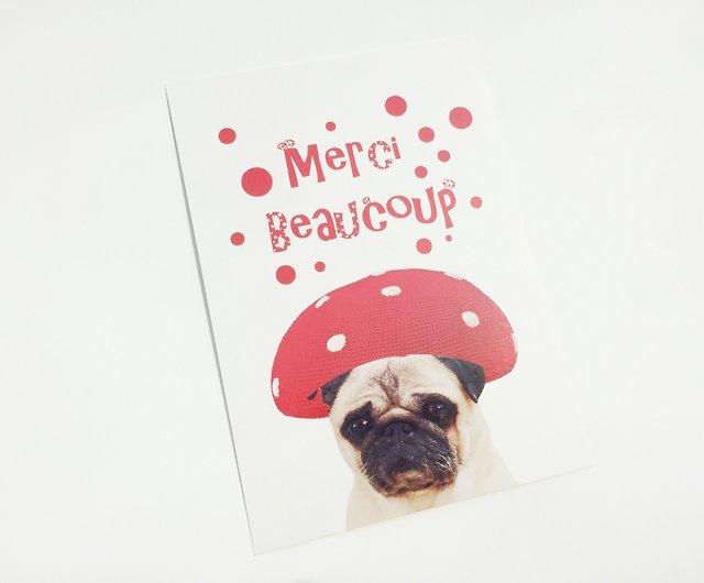 Card - Merci Beaucoup French Dog Thank You