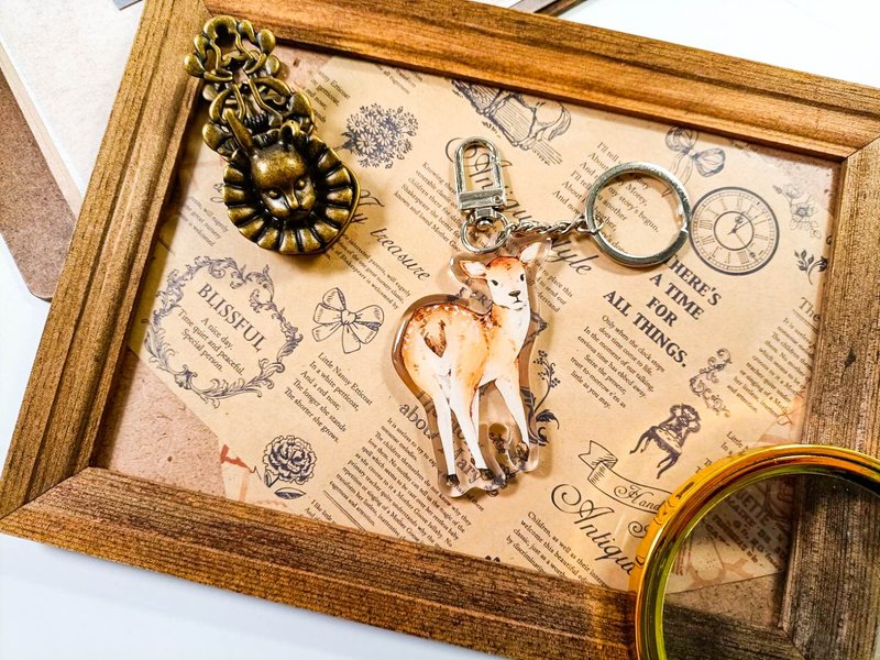 KR519可愛吊飾cute pendant_梅花鹿Sika deer.D - 鑰匙圈/鑰匙包 - 塑膠 多色