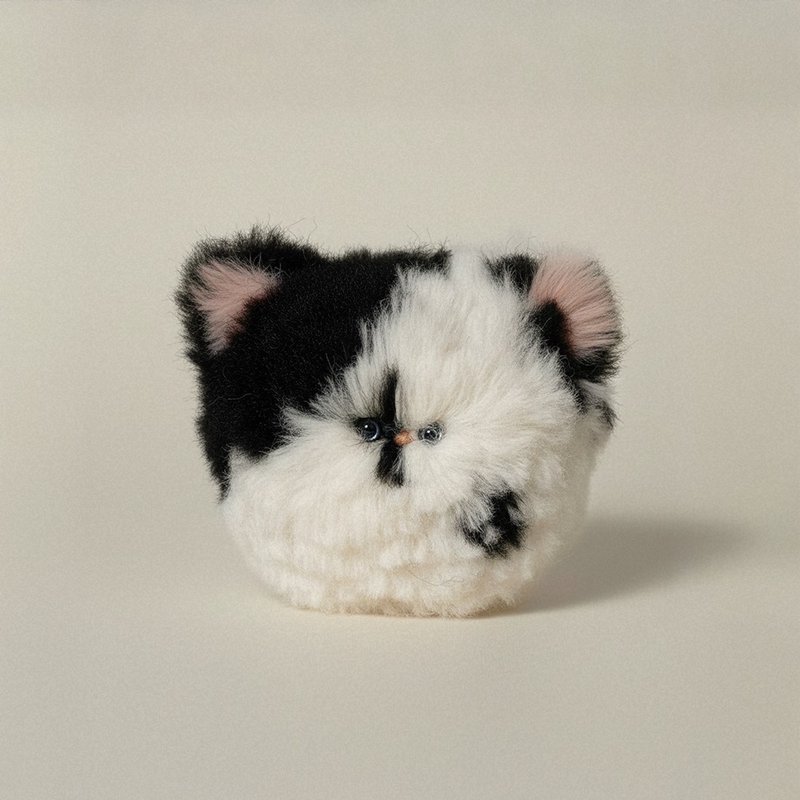 Cow Cat keyring - 鑰匙圈/鑰匙包 - 其他材質 黑色