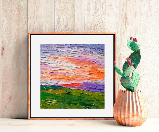 Sunrise painting Landscape painting Nature painting Affordable art Free 2024 shipping US