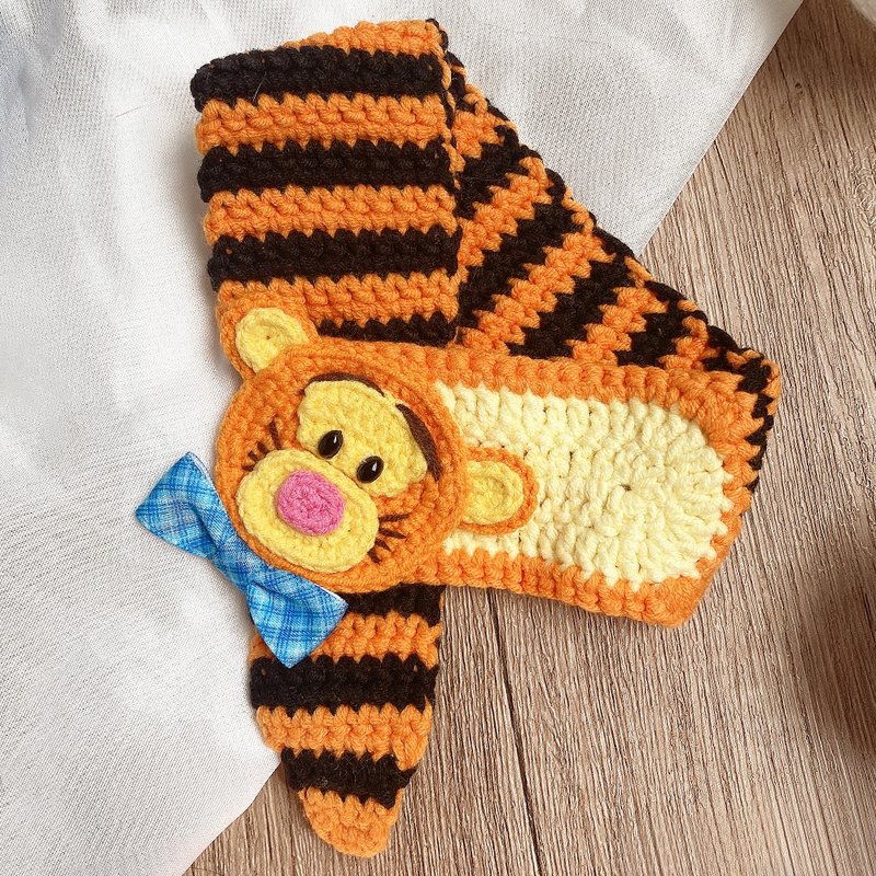 Happy Tiger Scarf Exclusive Design | Pet Shaped Scarf Dog Cats Can Pet Knit Scarf - Other - Cotton & Hemp 