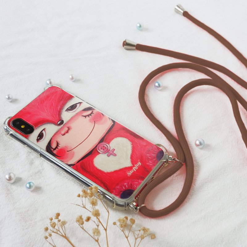 [Customized gift] Brand new Phone16 strap/cross-body lanyard anti-collision airbag mobile phone case - เคส/ซองมือถือ - พลาสติก 