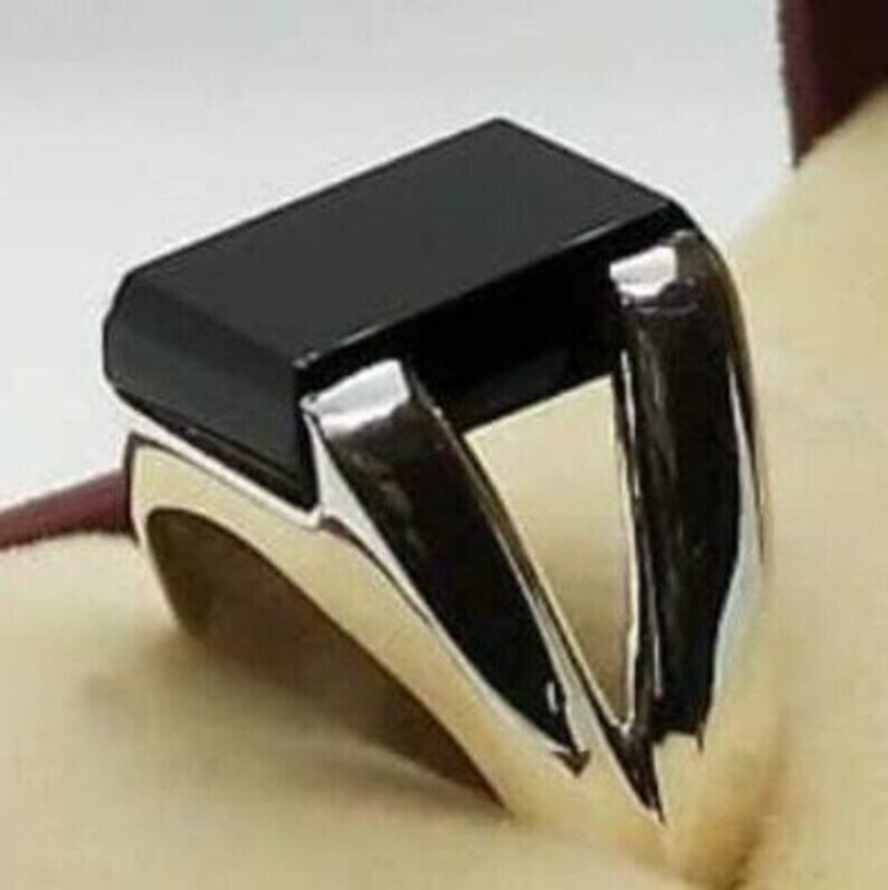 Natural Aqeeq Rings Yemeni Aqeeq Agate Rings Shia Rings Handmade Agate ring mens - 戒指 - 寶石 黑色