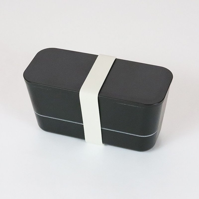Japan TAKENAKA Japan-made SUKITTO series microwave separable double-layer fresh-keeping box 600ml-black - กล่องข้าว - วัสดุอื่นๆ สีดำ
