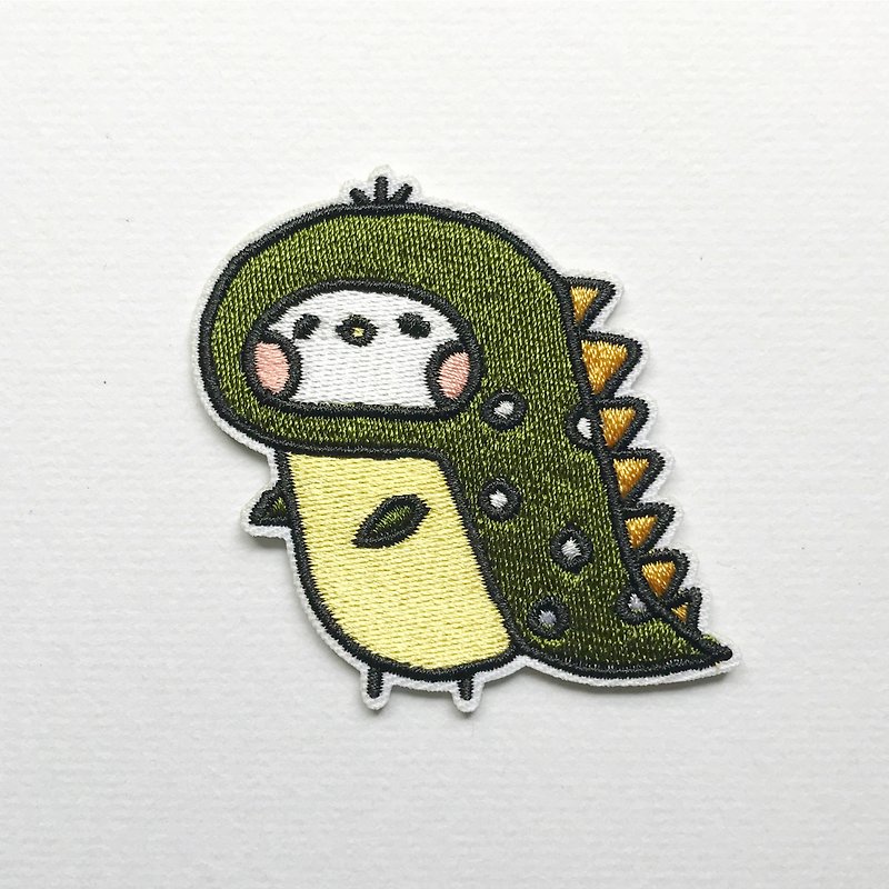 Dinosaur Tyrannosaurus Seed Embroidery/Pin - Badges & Pins - Thread Green