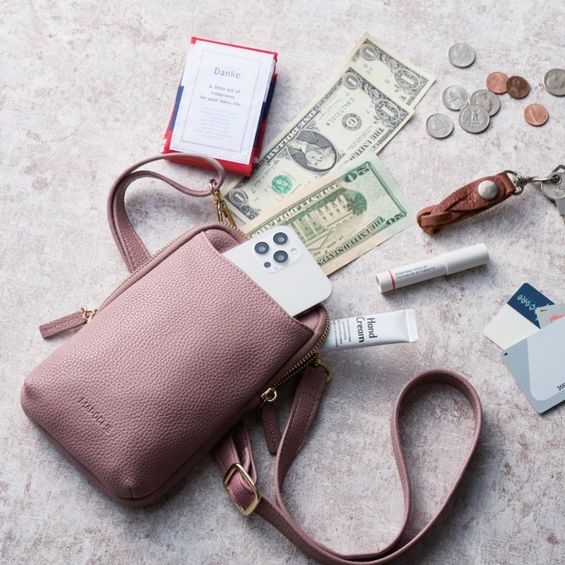 ELECOM MAPOCHE Mobile Wallet Crossbody Bag Powder - กระเป๋าแมสเซนเจอร์ - เส้นใยสังเคราะห์ สึชมพู