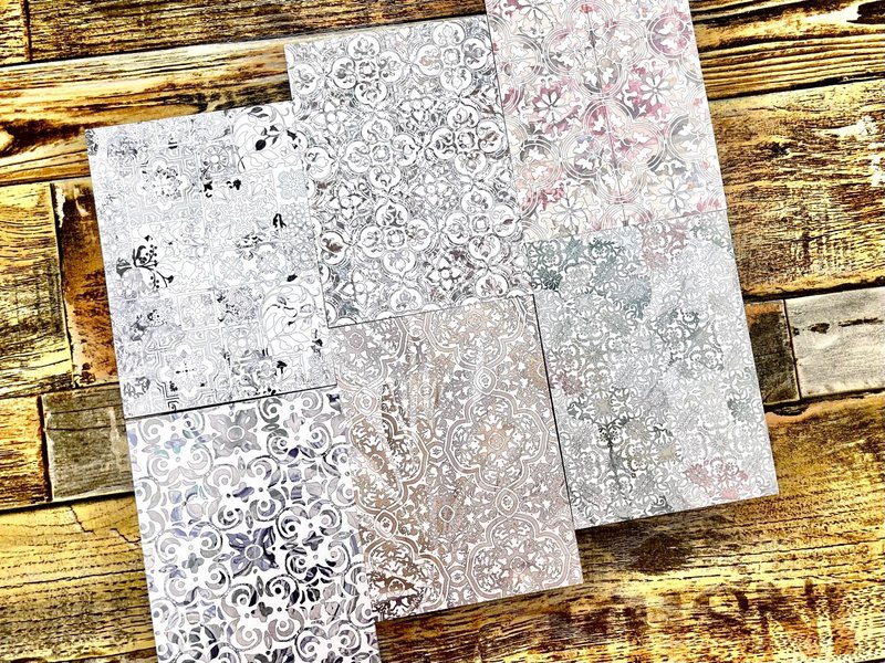 (large art memo pack 6 typesX25pcs SET) sweet vintage background - 貼紙 - 紙 多色
