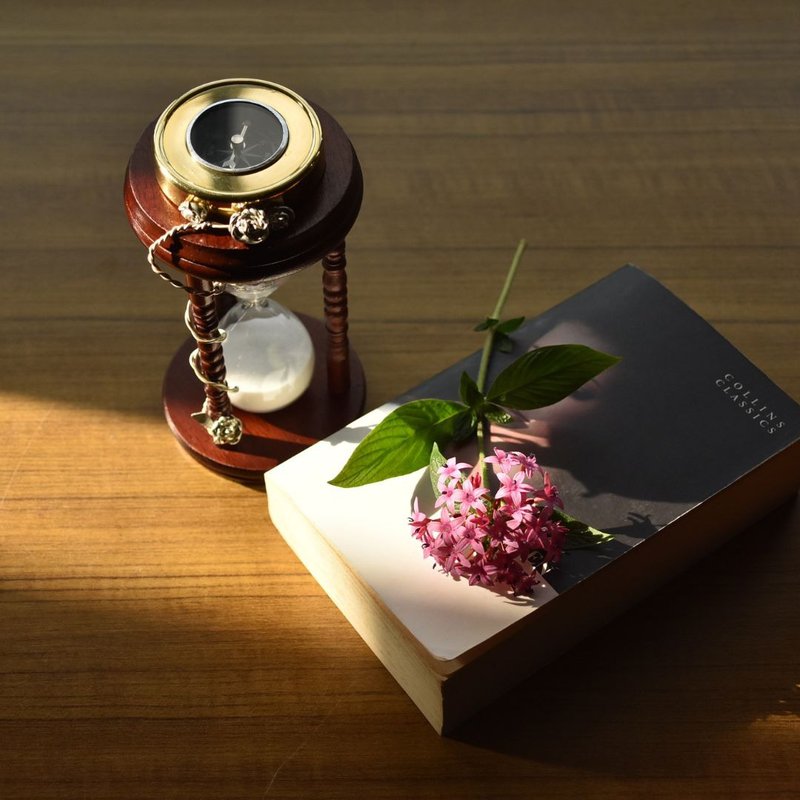 復古玫瑰指引沙漏01 純銀 指北針 925純銀 銀飾 - 擺飾/家飾品 - 純銀 咖啡色