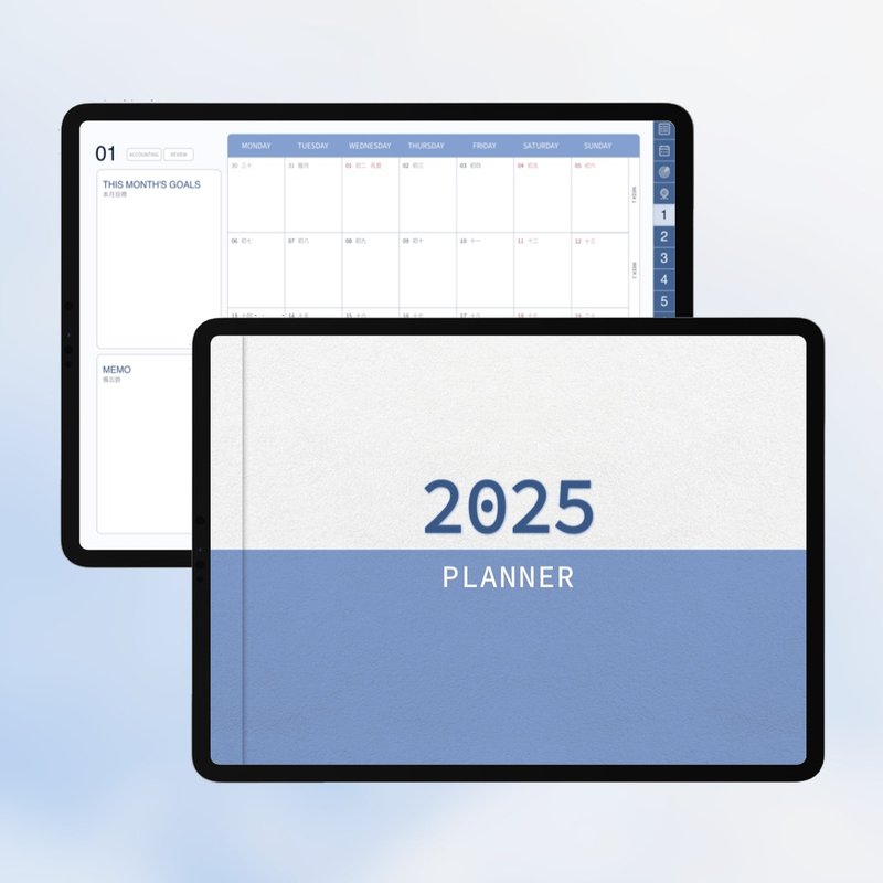 2025週計畫農曆電子手帳|藍色|Goodnotes|iPad - 電子手帳及素材 - 其他材質 