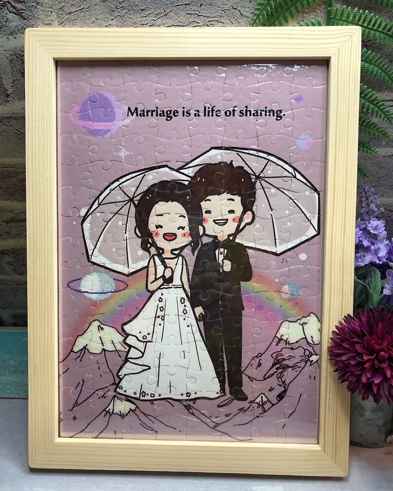 The beauty of hand-painted wedding dresses [customized puzzle] home decoration commemorative gift wedding anniversary gift