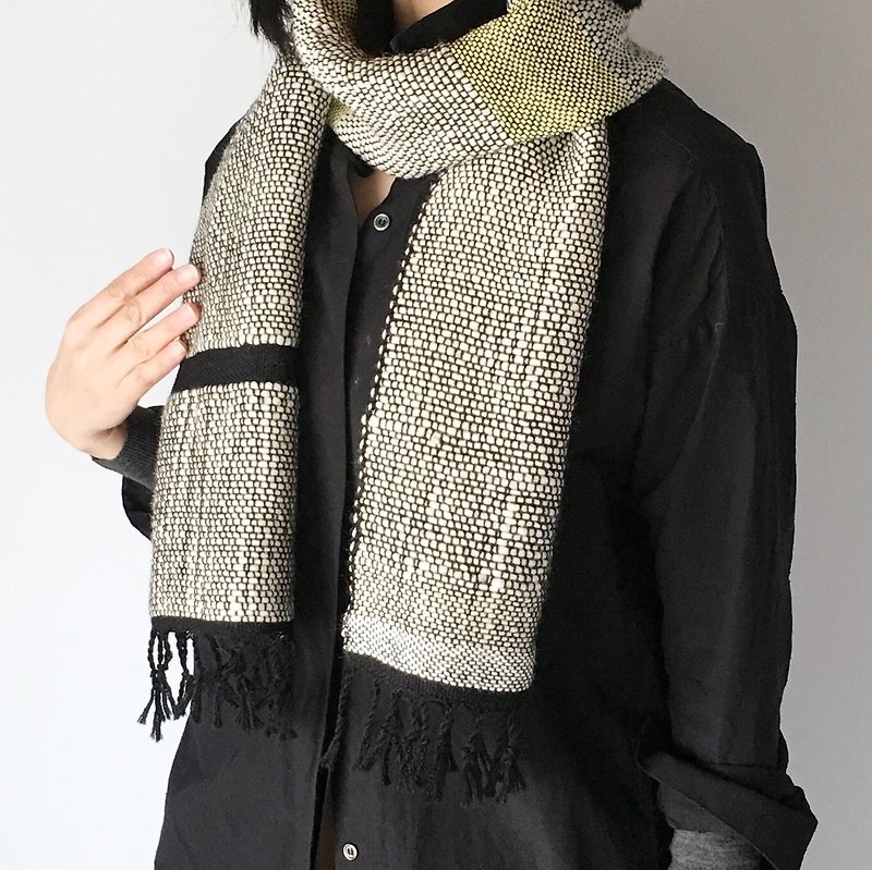Unisex Scarf / Black and White Mix 2 - Men's Sweaters - Wool White
