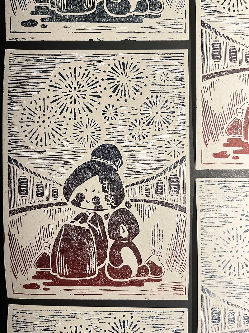 Print postcard ポストカード fireworks bloom - การ์ด/โปสการ์ด - กระดาษ 
