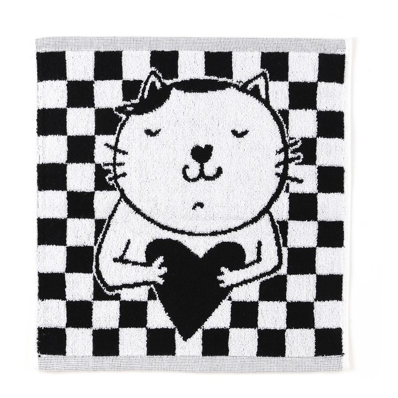 Love nose nose meow / square scarf - ผ้าขนหนู - ผ้าฝ้าย/ผ้าลินิน ขาว