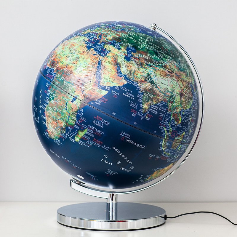 SkyGlobe 17吋發光立體衛星金屬手臂地球儀(中英文版) - 擺飾/家飾品 - 塑膠 藍色