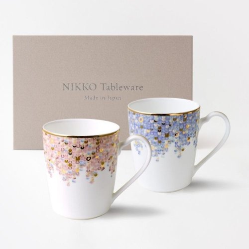 東京食器 - 讓你的料理變漂亮 【母親節禮盒】Spangles 馬克對杯 粉&藍 /Nikko