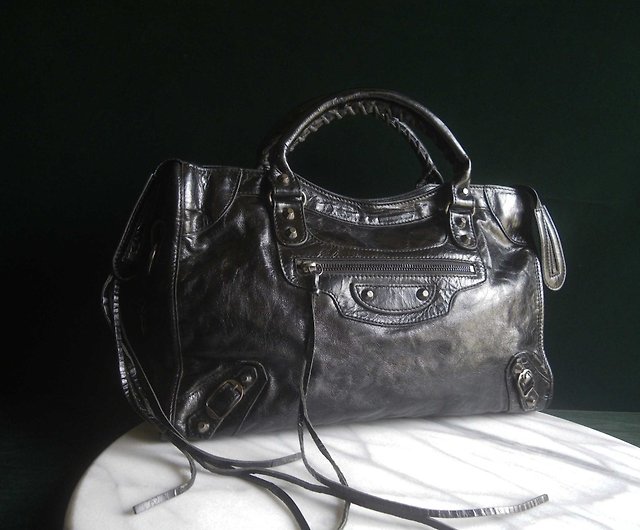 Balenciaga Vintage Grey Leather Small Purse Bag / Balenciaga 