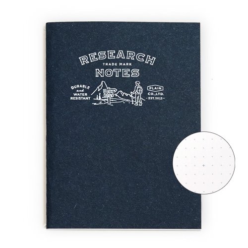 直物生活文具 RESEARCH NOTES耐水筆記本 藍色小本 純白紙點點