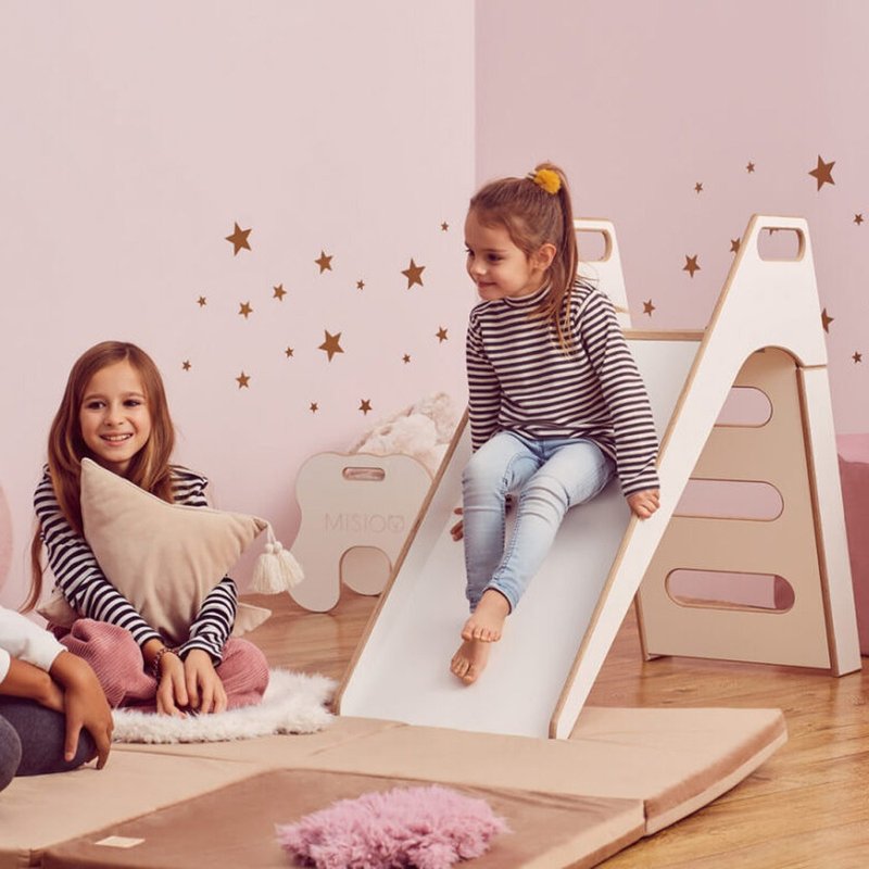 Misioo Premium Wooden Slide - Classic White - Kids' Furniture - Wood 