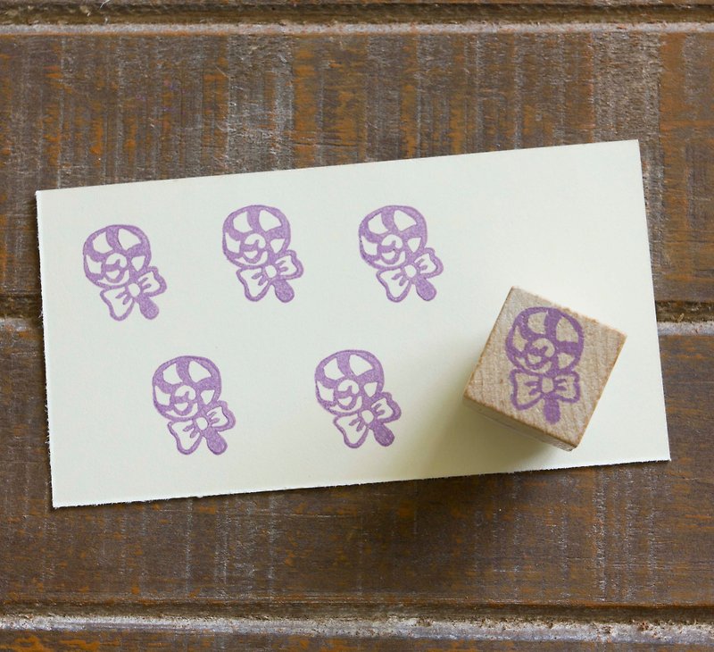 Hand engraved rubber stamp lollipop stamp stationery - Stamps & Stamp Pads - Rubber White