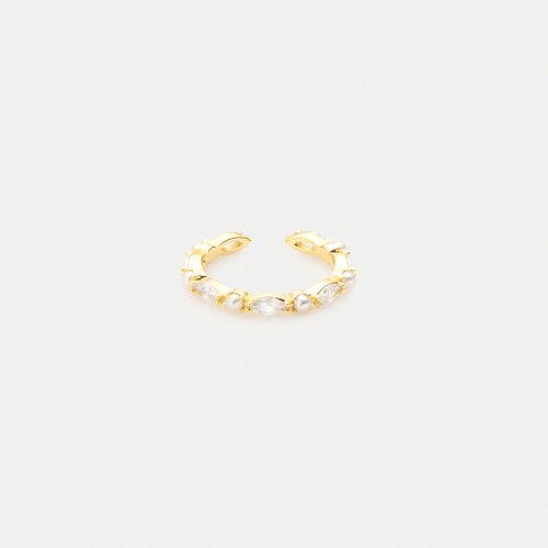 Michi Liang Jewelry 【 2024新系列 】閃耀迷人 鑲鑽珍珠開口借 / Mia 戒指
