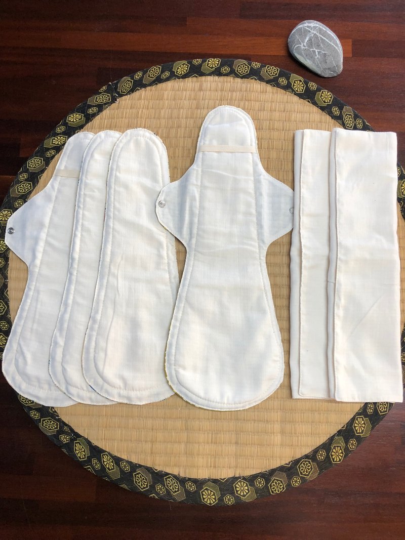 Cloth sanitary napkin night safety set - Feminine Products - Cotton & Hemp White