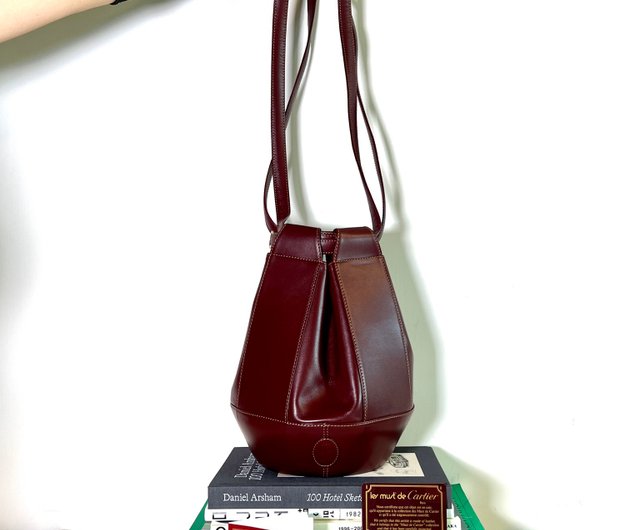 Cartier バーガンディ バケットバッグ